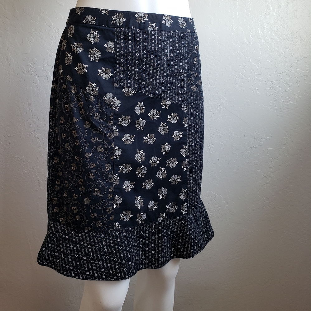 Loft Skirt | Ann Taylor 100% Cotton Blue Skirt 6 | Color: Blue |